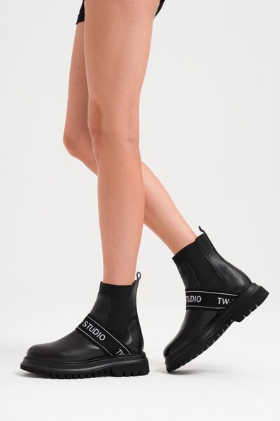 tw3 Γνήσιο δέρμα, μπότες με λεπτομέρεια από ζώνη