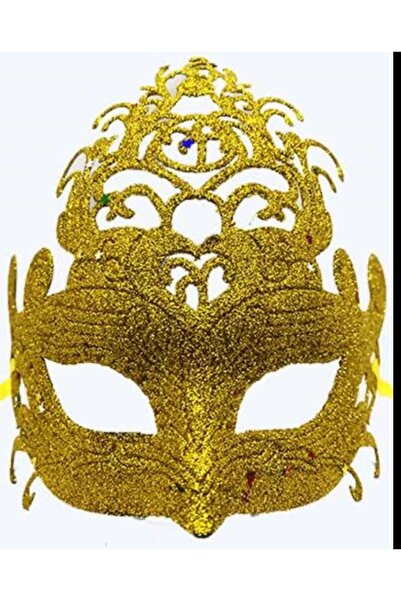 Astaş Maskeli Balo Maskesi Halloween Kostüm aksesuarı simli