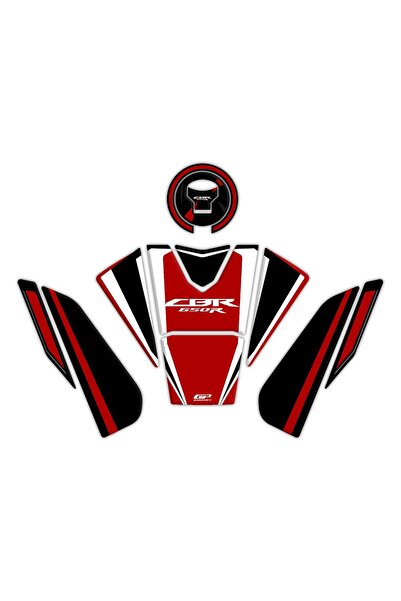 GP KOMPOZİT Honda CBR650R 2019-2023 Uyumlu Tank Pad Seti Kırmızı