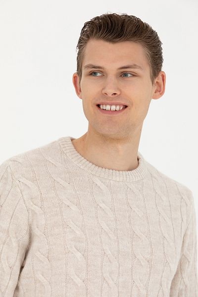 U.S. Polo Assn. Men's Stone Melange Sweater 50270967 -Vr225