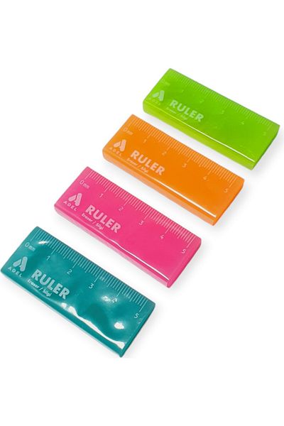 Adel Roller Ruler Eraser Colorful Eraser - 4 Pieces