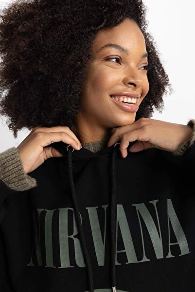 DeFacto Nirvana B3663 - Φούτερ με κουκούλα μεγάλου μεγέθους