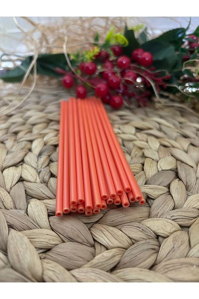 Deniz Party Store Orange Plastic Cake Pops Lollipop Stick 20 Pieces