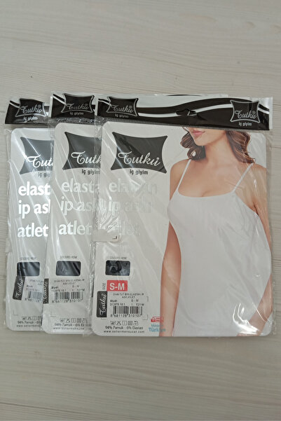 Nana & Mayka Moda Tutku Women's Elastane Lycra Rope Strap Athlete White 3 Pack