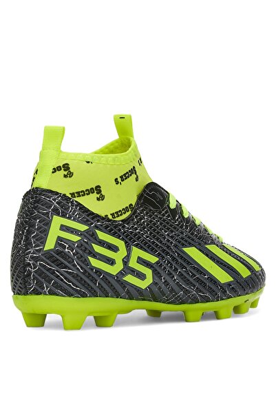 İmerShoes Boys' Football Sneakers - Yellow, Black, Spikes and Football Socks F35Kr