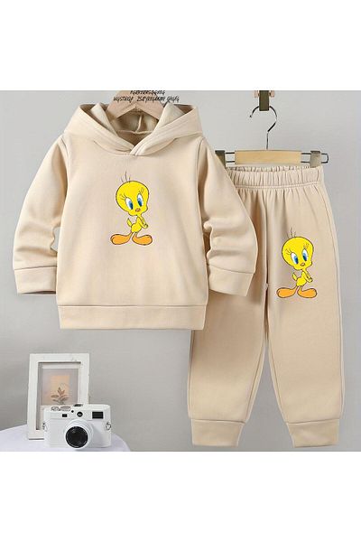 BENROMA Unisex Kids Tracksuit Set - Cartoon Print, Oversize Fit