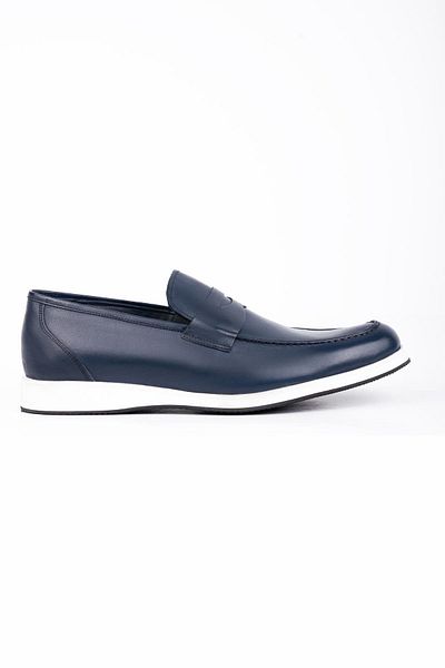 İmza Pantofi casual fără șireturi, albastru bleumarin închis, 100% piele 1033240165