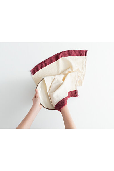 Madame Coco Carla Drying Cloth - Red/ecru - 40x60 Cm