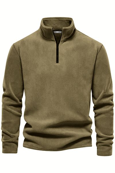 GHASSY CO. Men's Half Zipper Stand Collar Fleece