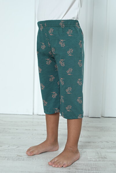 Nicoletta Erkek Çocuk Kapri Bermuda Pamuklu YEŞİL