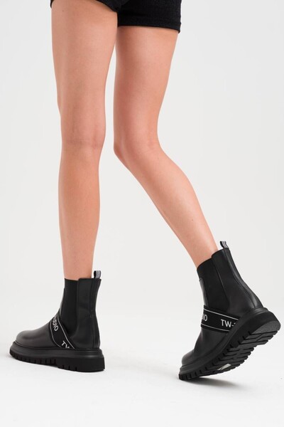 tw3 Γνήσιο δέρμα, μπότες με λεπτομέρεια από ζώνη