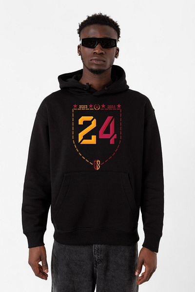 Tshirthane Мъжки суитшърт с качулка 24 Championship Black 3ip