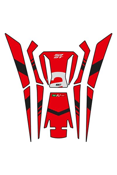 GP KOMPOZİT Aprilia SR GT 125 / 200 2022-2023 Uyumlu Tank Pad Kırmızı