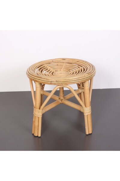 Mylamp YUMRU DOĞAL KUBU RATTAN 40x35Sehpa & Tabure