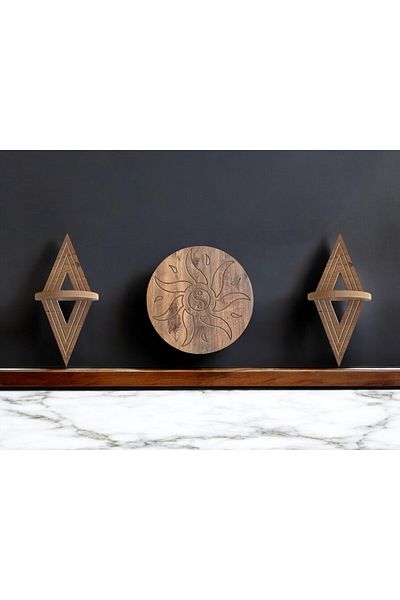 varje think outside the box Semplice Wall Shelf and Decorative Ying Yang Sun Painting
