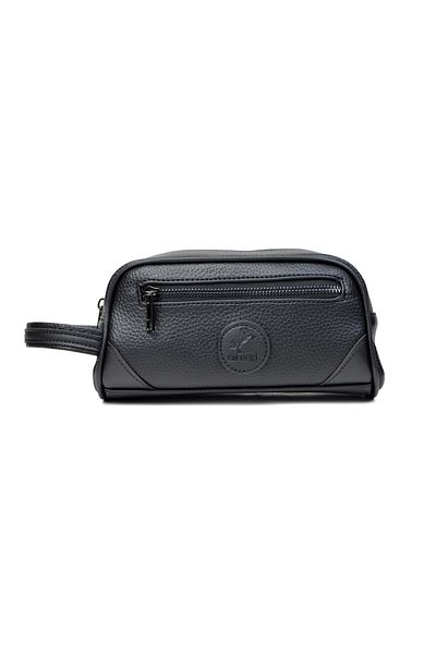 en deri Мъжка черна луксозна портфолио чанта с колан за ръце и китка