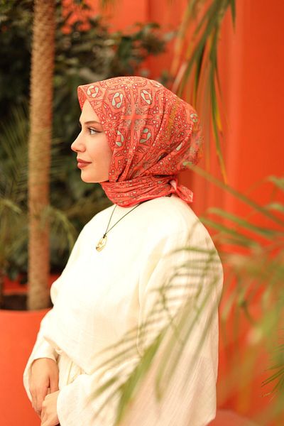 Silk Home وشاح من القطن الناعم بنمط الكليم