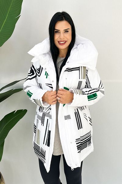 GÖKSEL White Large Size Design Deal Coat