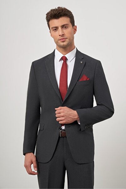 İmza Siyah Kendinden Mono Yaka 2 Düğme 6 Drop Comfort Fit Classic Takım Elbise 1001240189