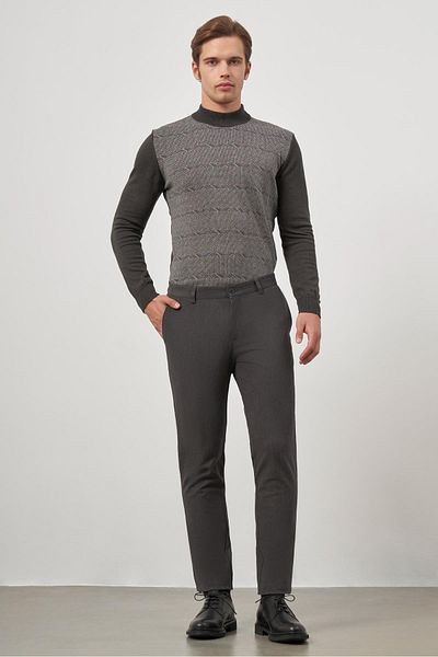 İmza Dark Anthracite Cotton Side Pocket Casual Slim Fit Chino Pants 1003245102