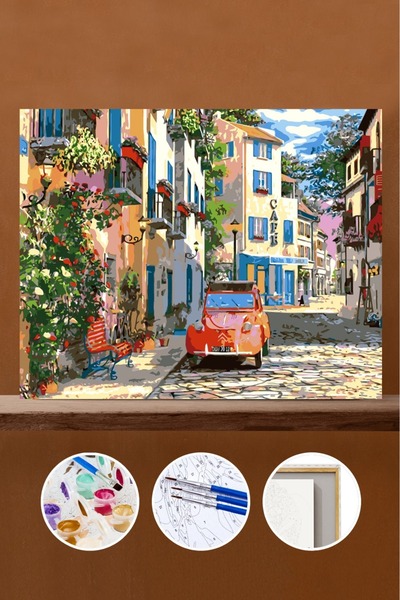 Pastelya Sayılarla Boyama Seti Çerçeveli Kasnaklı Ravensburger Güney Fransa 4...