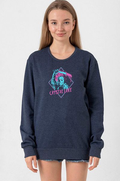 Tshirthane Дамски суитшърт 2ip от Crystal Lake Indigo, петък 13-ти