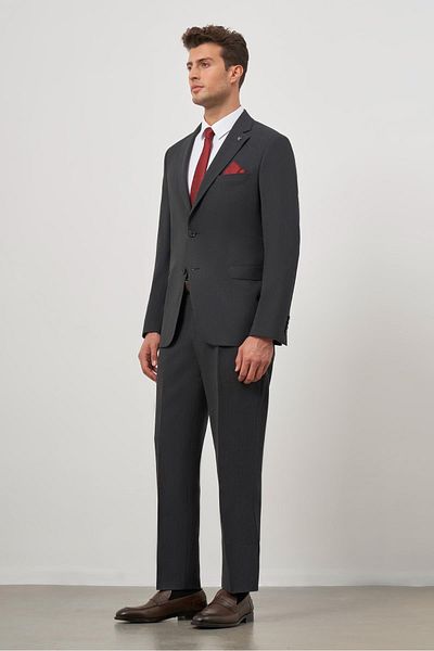 İmza Black Self Mono Collar 2 Button 6 Drop Comfort Fit Classic Suit 1001240189