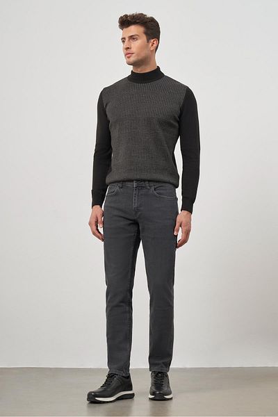 İmza Gray Straight Gabardine Slim Fit Casual Denim Trousers 1023245152