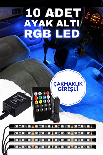 Vendortuning 10 Adet 12 Led Ayak Altı Led Lamba Sese Müziğe Duyarlı