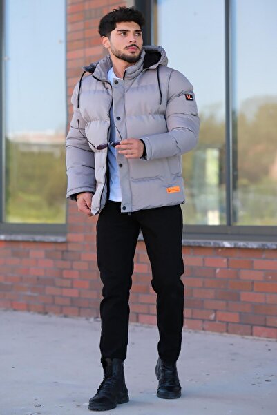 Stilkombin Stil Kombin Çıkarılabilir Kapşonlu Armalı İçi Kürklü Şişme Mont 2911_50213