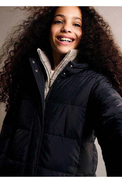 MANGO Kids Dark Blue Winter Jacket for Kids