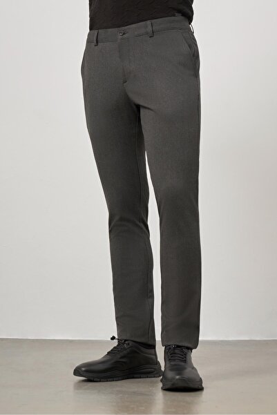 İmza Dark Anthracite Stretchy Side Pocket Casual Slim Fit Chino Pants 1003245105