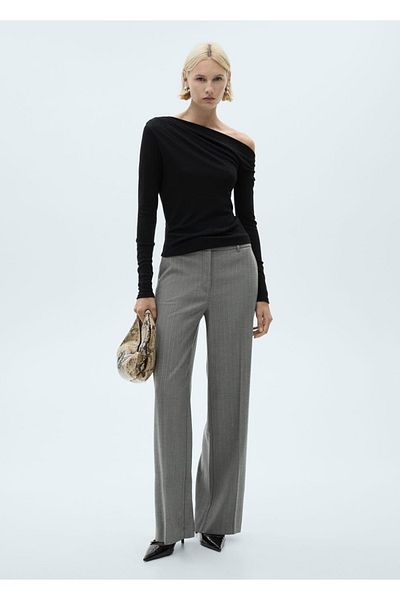 MANGO Woman Drape Asymmetrical T-Shirt