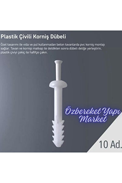 özbereketyapimarket Σετ τοποθέτησης κορνίζας - 10 τεμάχια πλαστικές κορνίζες ...