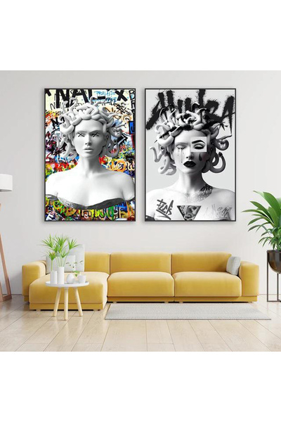 Linacci Set de pictură pe sticlă distractivă cu cadru metalic negru dublu