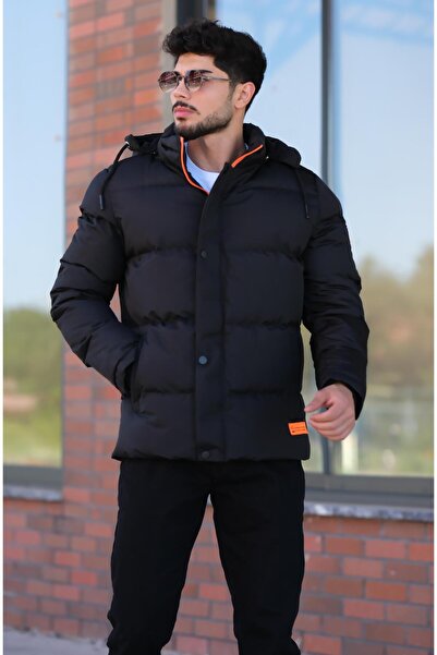 Stilkombin Stil Kombin Çıkarılabilir Kapşonlu Armalı İçi Kürklü Şişme Mont 2911_50213