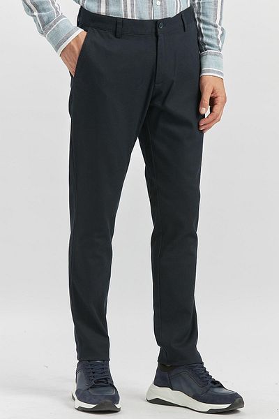 İmza Dark Navy Cotton Side Pocket Casual Slim Fit Chino Pants 1003240168