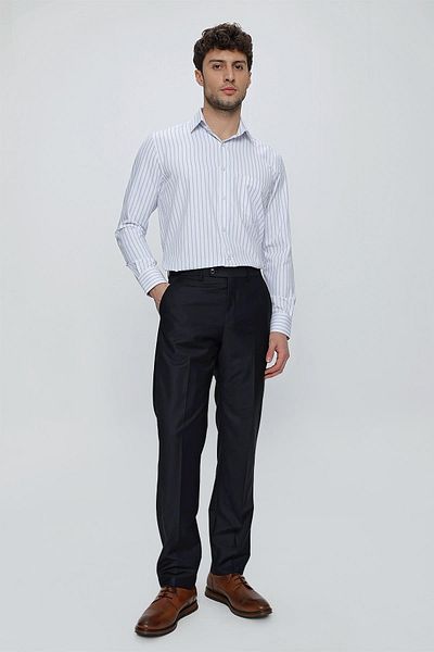 İmza Navy Blue Straight Gabardine Comfort Fit Basic Trousers 1003245005