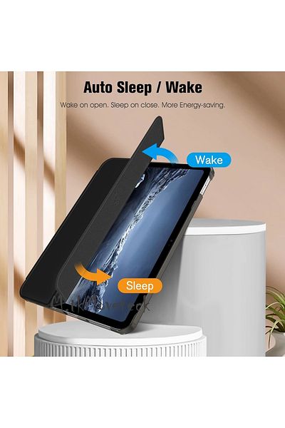 m.tk moveteck iPad Air 11 M2/M3 متوافق مع قلم ذكي مقفل مع وضع النوم وحامل قابل للطي
