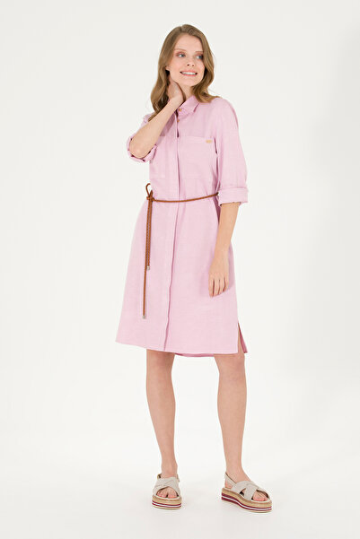 U.S. Polo Assn. Kadın Manolya Mini Boy Dokuma Elbise 50269608-VR211
