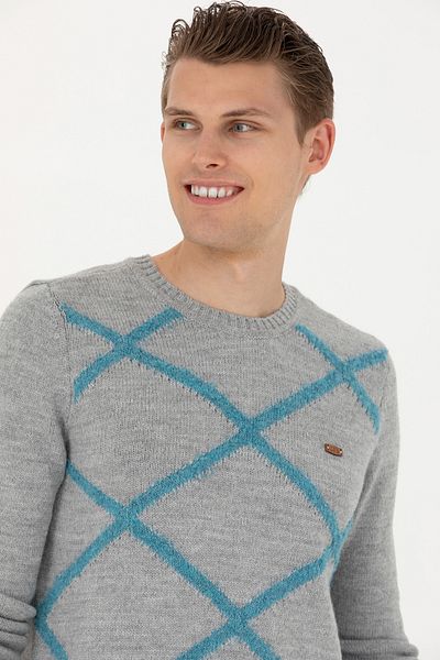 U.S. Polo Assn. Men's Gray Melange Sweater 50270961 -Vr086