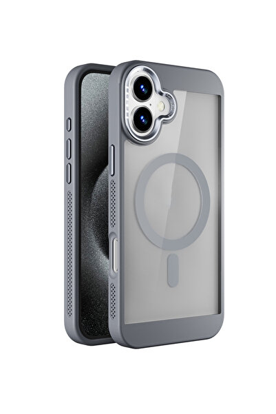 OSG iPhone 16 Plus Uyumlu Magsafe Destekli Kamera Koruma Çerçeveli Darbe Emic...