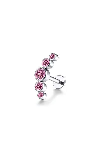 Janset Pink Zircon Stone Titanium Helix Piercing - F136