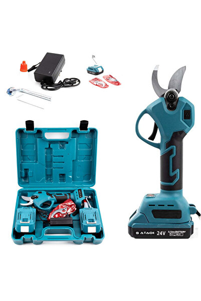 Sataok Profesyonel 36V 5 Ah Metal Şanzıman Çift Akülü Şarjlı Dal Budama Makas...