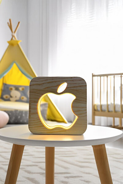 Apple Desenli Masif Led El Yapımı Dekoratif Gece Lambası