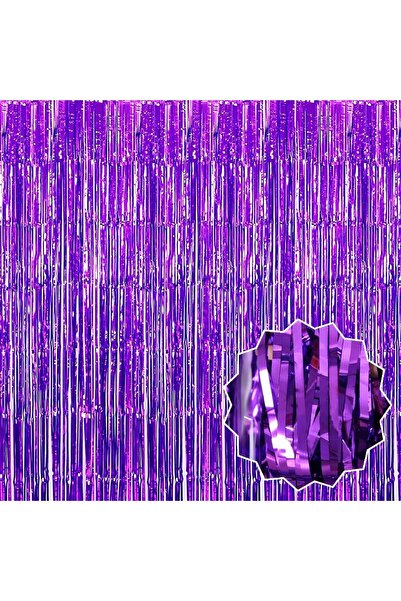 Leyaton Lwlhmrs-Ieg Ieg ™   Purple Color Extra Metallized Shiny Fringed Backg...