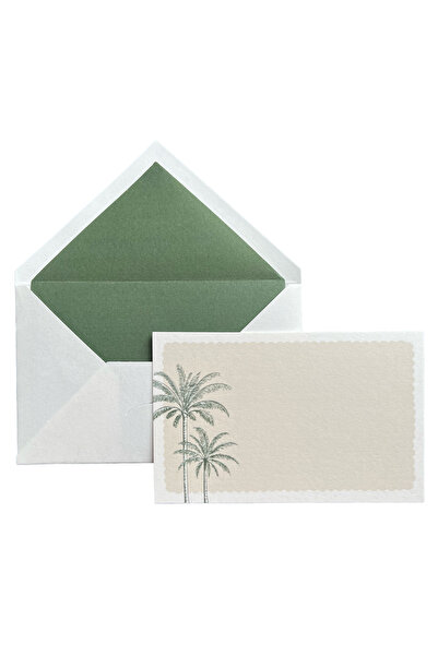 Maritera Oasis Palmiye Yazısız Zarflı Not ve Tebrik Kartı 10'lu Kutu