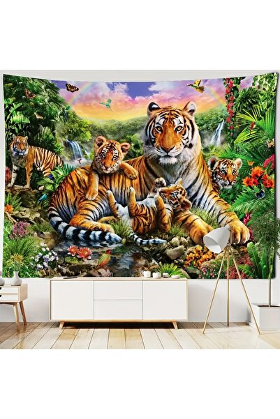 GREENDECOR Kaplan Aile Arslan Aşk Sevgi Doğa Duvar Örtüsü Duvar Halısı Duvar ...