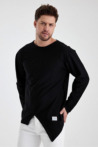 rammers Tricou cu mânecă lungă cu croială asimetrică