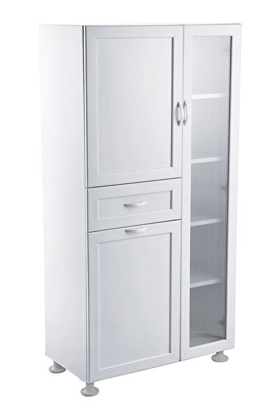 Genel Markalar Nilüfer Çok Amaçlı PVC Dolap - 2 Kapak 1 Çekmece Beyaz 145x72x...